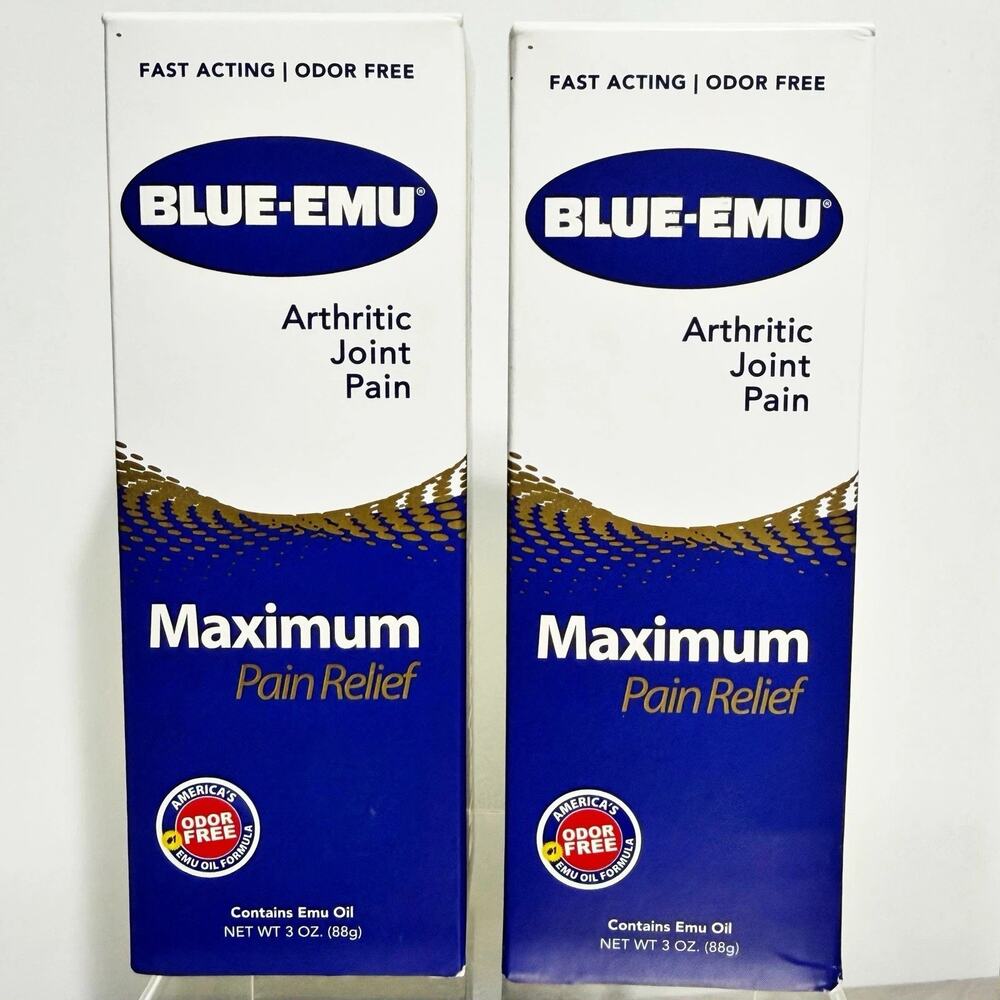 Lot of two BLUE-EMU Maximum Pain Relief Cream for Arthritis & Joints NEW